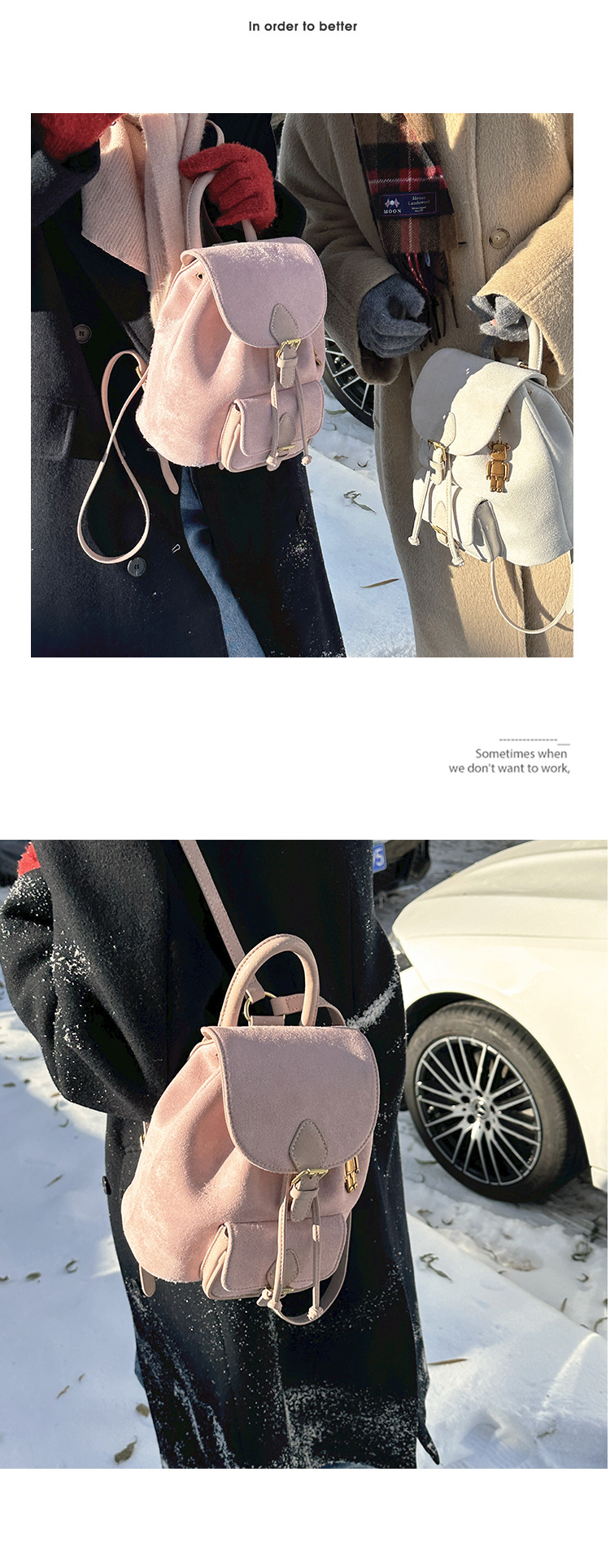 Women's Suede Backpack Versatile Casual Shoulder Bag For Women_voghion.com