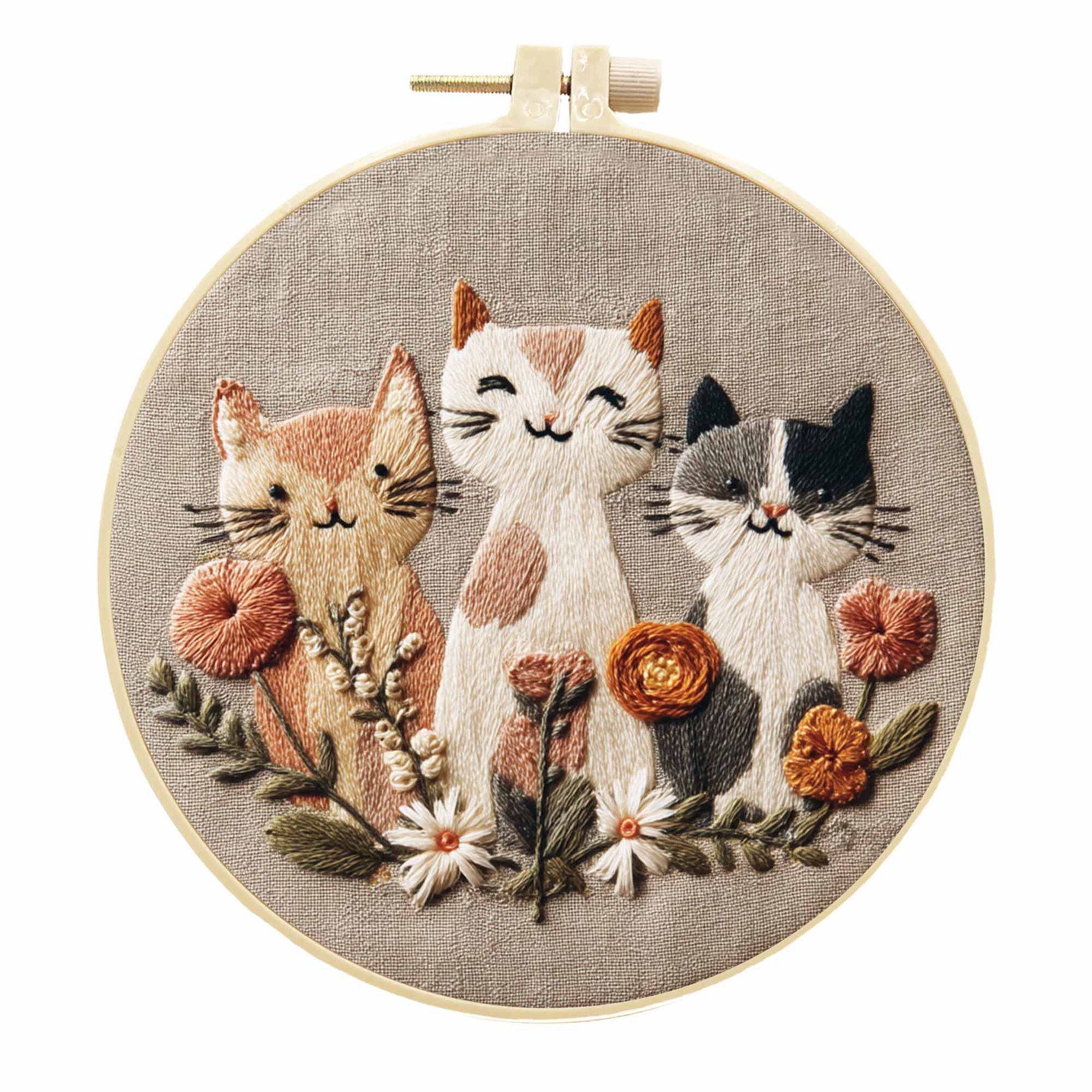 Paquete de material de bricolaje bordado a mano original de gato transfronterizo kit de bordado a mano gratuito paquete de material de bordado de bricolaje