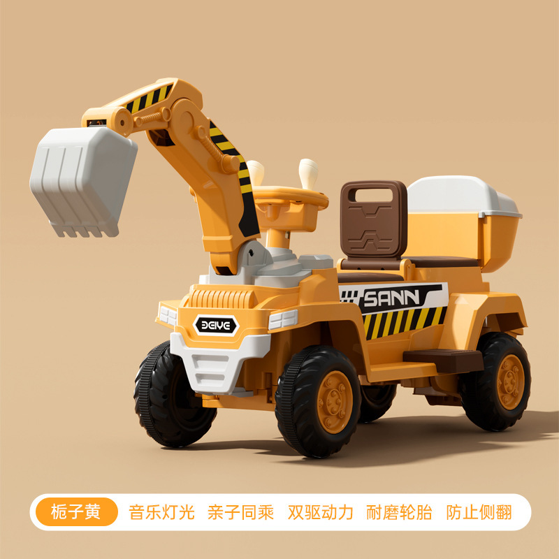 Excavadora para niños se puede sentar en un coche de juguete de niño super grande excavadora eléctrica gancho de control remoto coche de ingeniería image 8