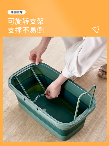 BG54 wholesale foldable wash mop bucket household rectangular mop water storage glue cotton sponge cloth cleaning squeeze bucket