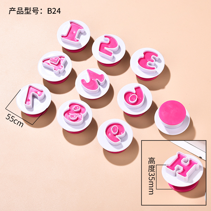 Inglés carta molde para hornear 3D tridimensional Galleta de plástico molde para hornear seguro inodoro al por mayor