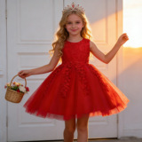 Детское платье, кружевной жилет, юбка, в корейском стиле, детская одежда