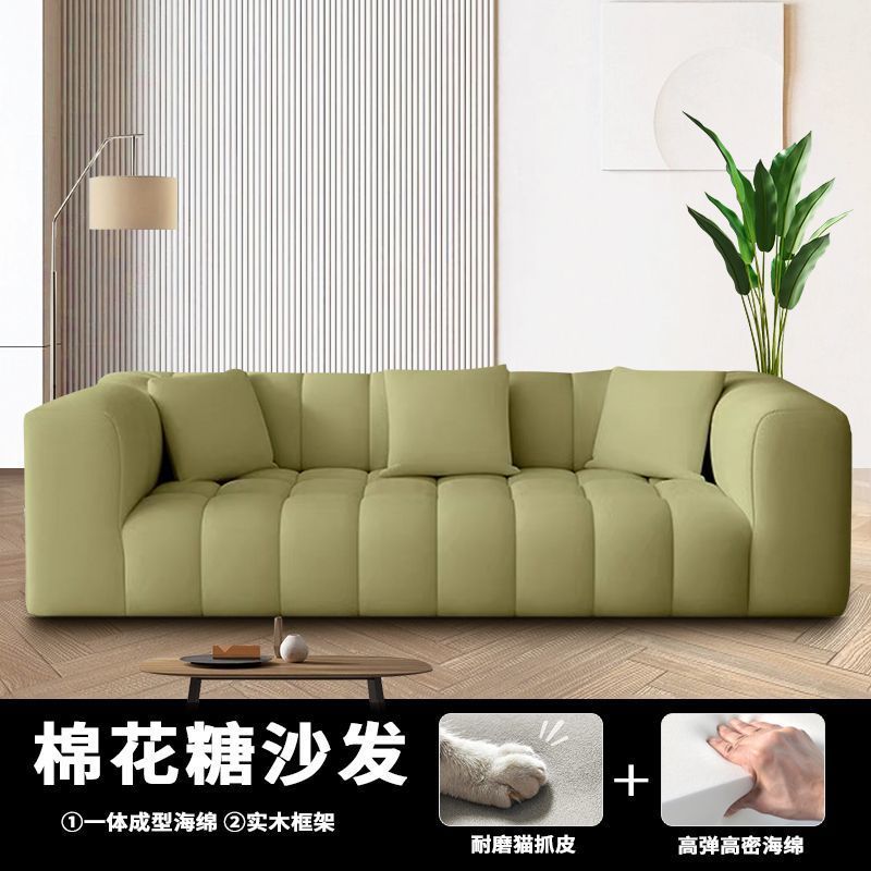 奶油风棉花糖沙发小户型客厅网红沙发羊羔绒云朵沙发布艺直排沙发|undefined
