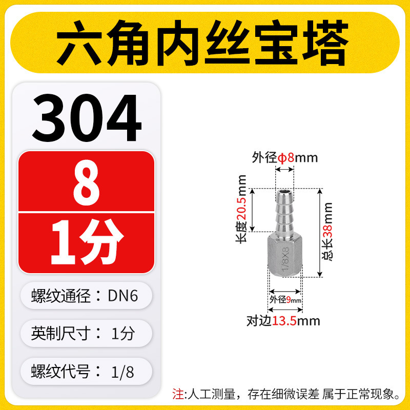 304 ステンレス鋼インナーワイヤーフル六角パゴダジョイント水道管レザージャックホース竹グリーン 4 分 6 分 1 インチ|undefined