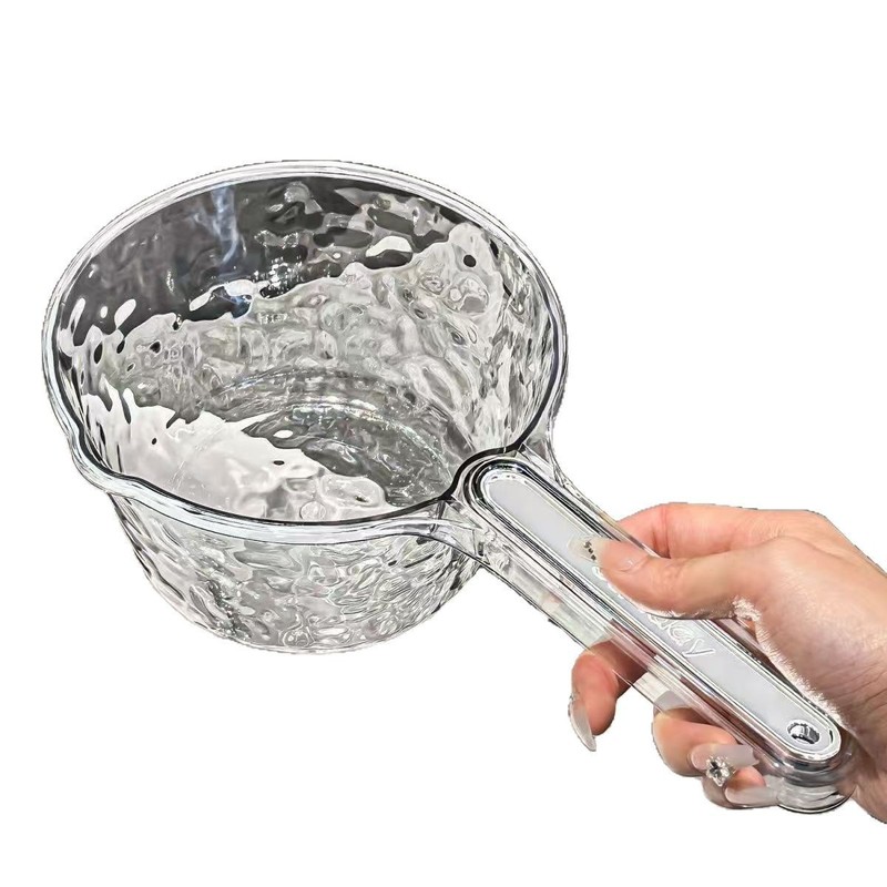 水ひしゃくと水ひしゃく家庭用キッチンプラスチック増粘水ひしゃく大型ロングハンドル透明クリエイティブ水波紋水ひしゃく|undefined
