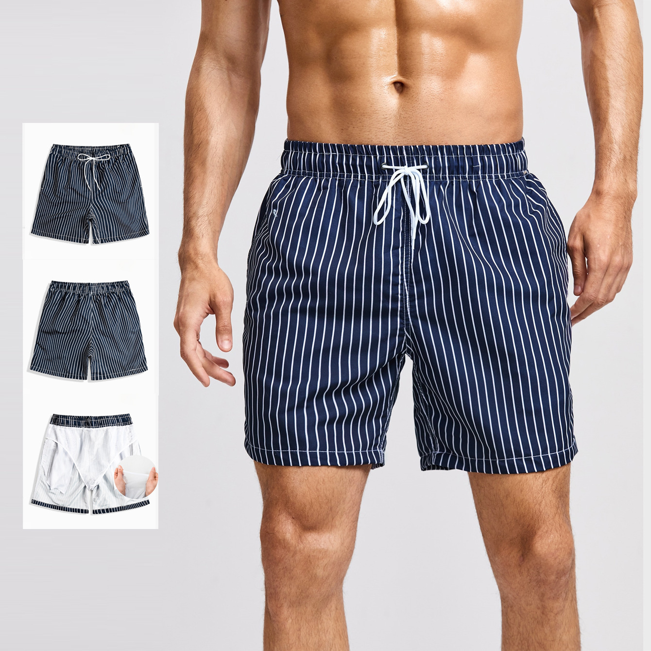 2025 New Surf Swimming Trunks Men's Loose Printed Casual Beach Trunks Hot Spring Shorts Ins Style Swimming Trunks