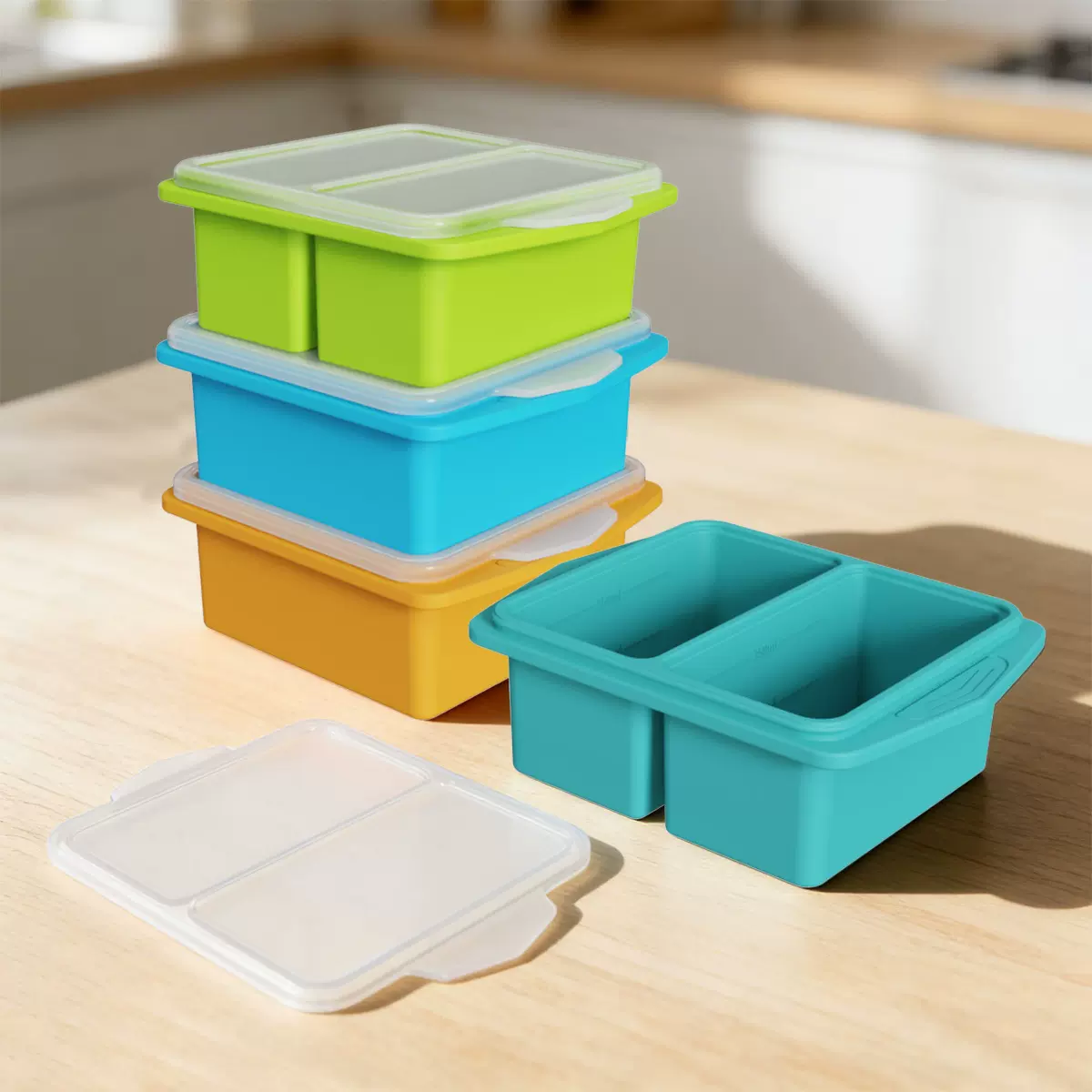 工厂批发方形大尺寸冰块模具亚马逊跨境汤块冰格大容量硅胶冰格