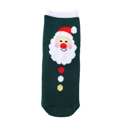 Cross-border children's Christmas thick ribbed socks winter for both boys and girls red holiday cartoon warm towel new year socks