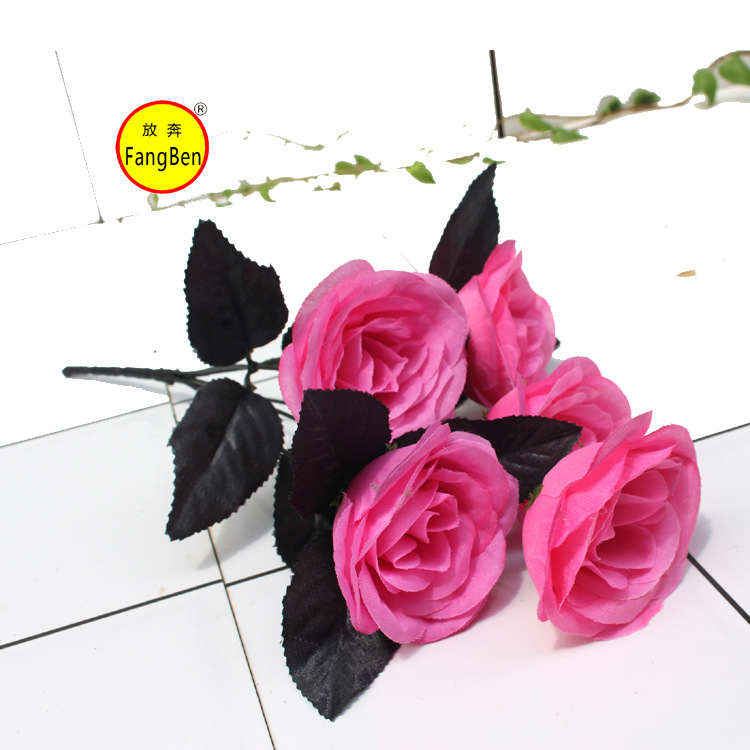 (Cross-border trading), black realistic flower arrangements, decorative flowers for home use, dress up 3