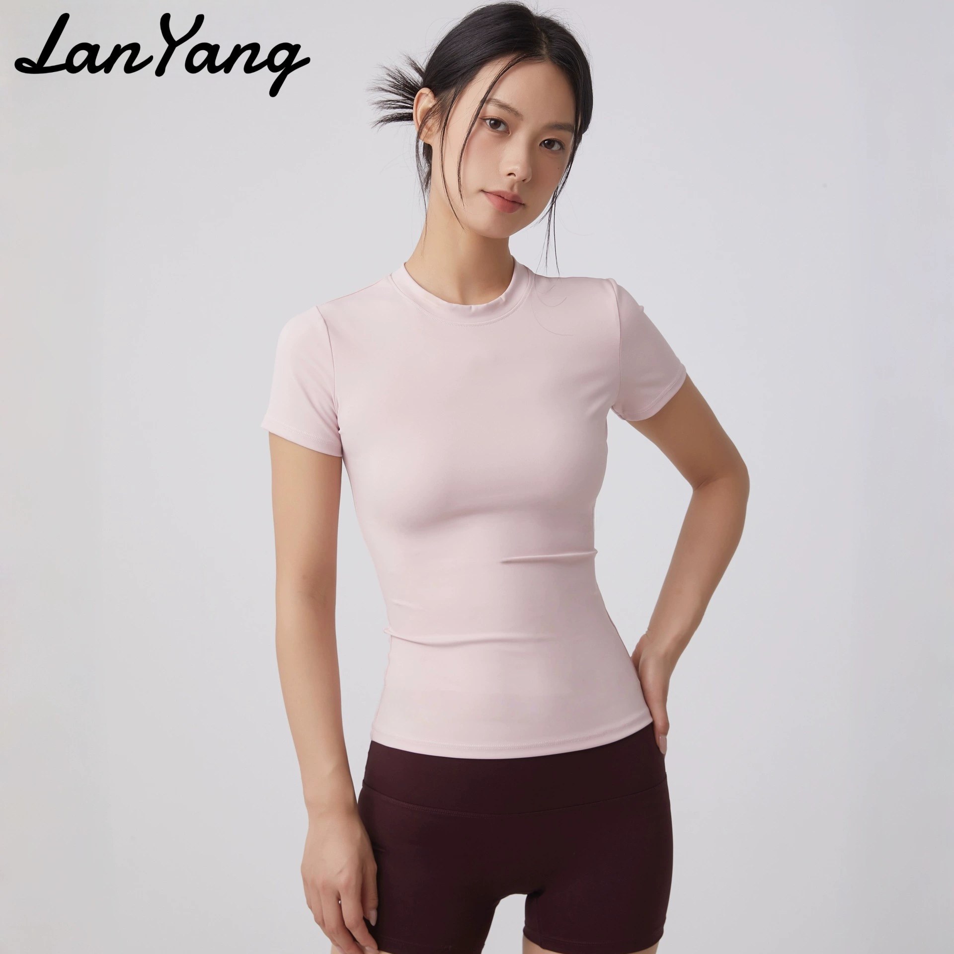 Sports Short-Sleeved Women's Quick-Drying Slim Yoga Tops Pilates Sports Fitness Tight Short-Sleeved Tops