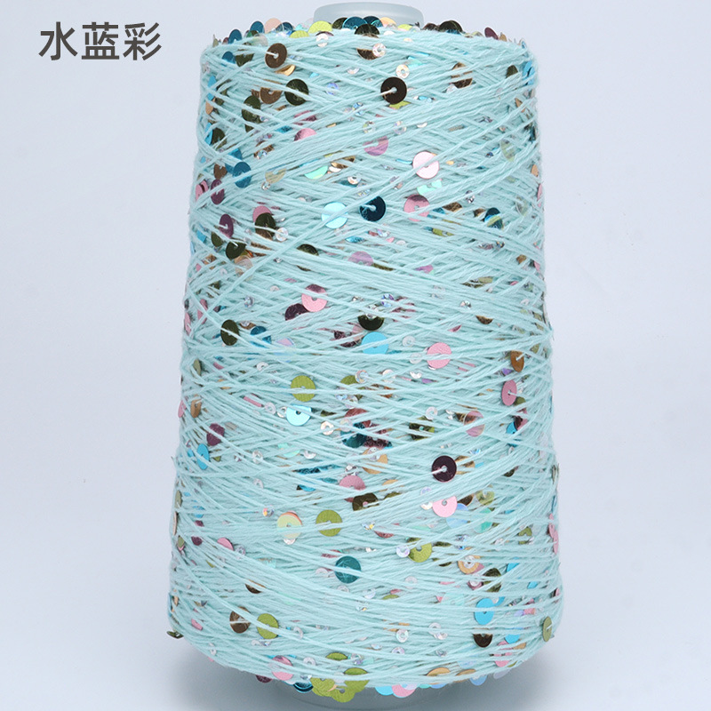 Silk Yue / mano DIY hilo de algodón multicolor brillante 3mm + 6mm sequilla 250 gramos de hilo de aguja de ganchillo