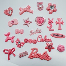 甜酷女孩粉色系Y2K樱花粉发夹发抓服饰配件洞洞鞋手机壳材料配件