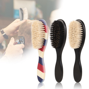 Foreign Trade Spot Men's Retro Oil-Head Styling Comb Pig Bristle Care Beard Horse Hair Brush Cleaning Broken Hair Brush