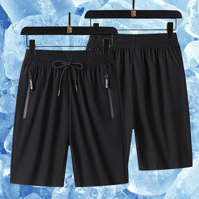 Шорты Мужские летние ледяные шелковые тонкие наружные носки Быстрышные свободные баскетбольные фитнес-брюки Пятерка повседневные спортивные брюки Мужские брюки