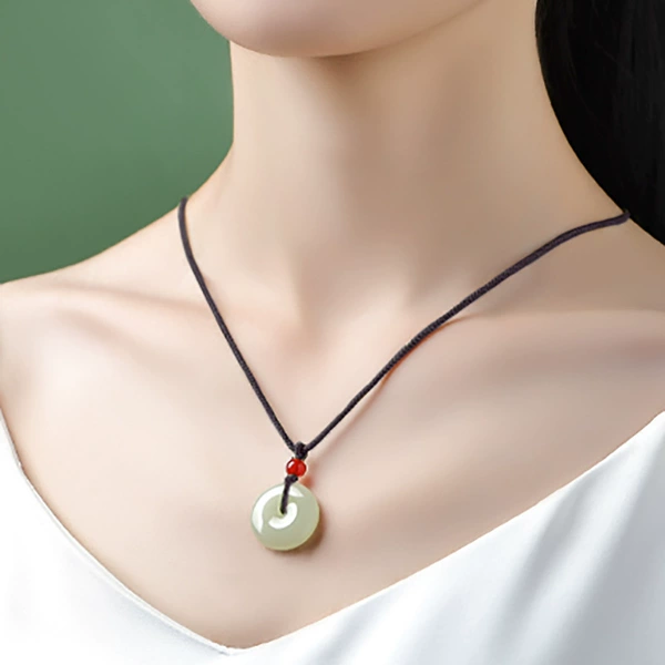 【Send Certificate】Coffee Rope Hotan Jade Safety Buckle