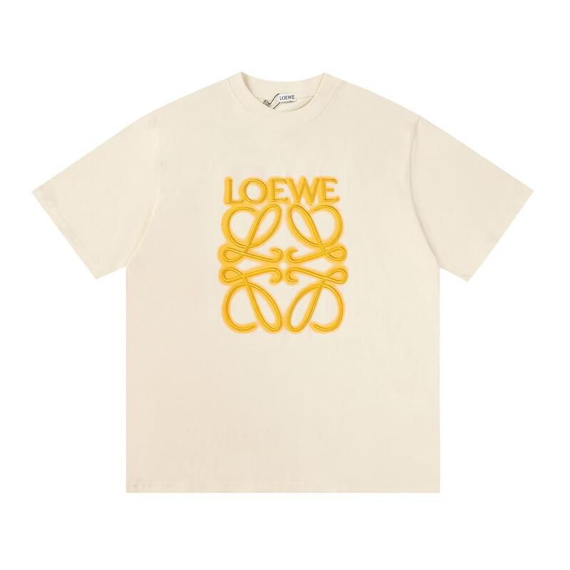 High-End Version of Loewe T-Shirt, Short-Sleeved, High-Weight Pure Cotton Double Yarn, Loose-Fitting Round-Neck Top, Unisex High-End Version of Loewe T-Shirt, Short-Sleeved, High-Weight Pure Cotton Double Yarn, Loose-Fitting Round-Neck Top, Unisex