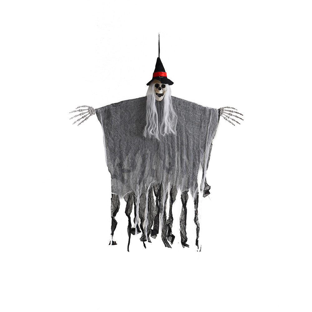 Nuevos productos transfronterizos Halloween activados por voz, esqueleto luminoso, fantasmas colgantes, accesorios de decoración, casa embrujada, habitación secreta, fiesta, complicado