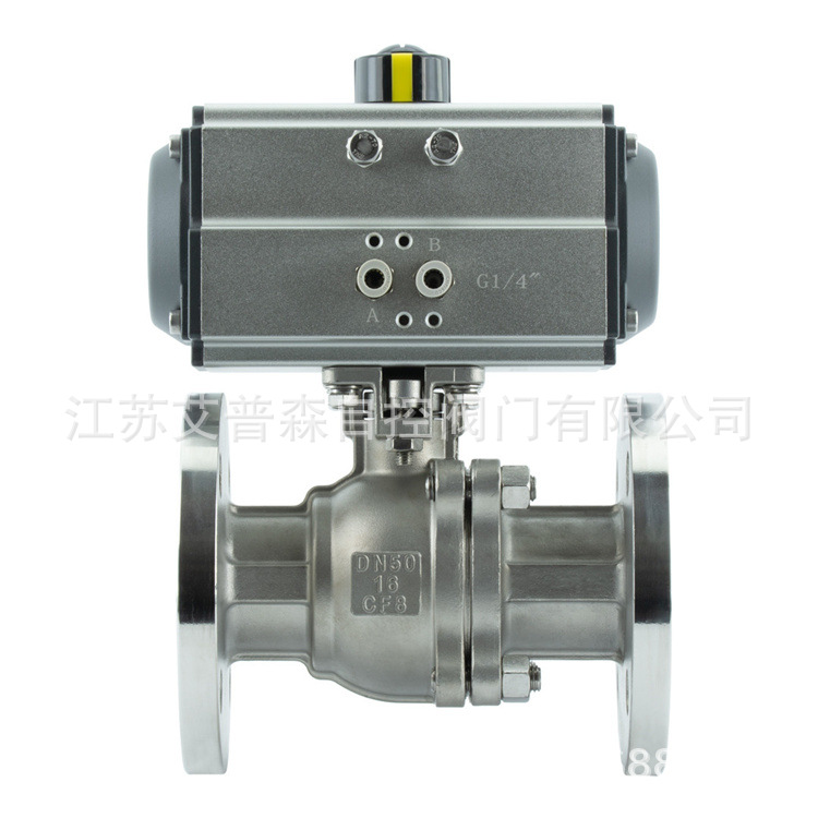 气动不锈钢球阀/气动不锈钢法兰球阀/Q641F-25气动不锈钢法兰球阀