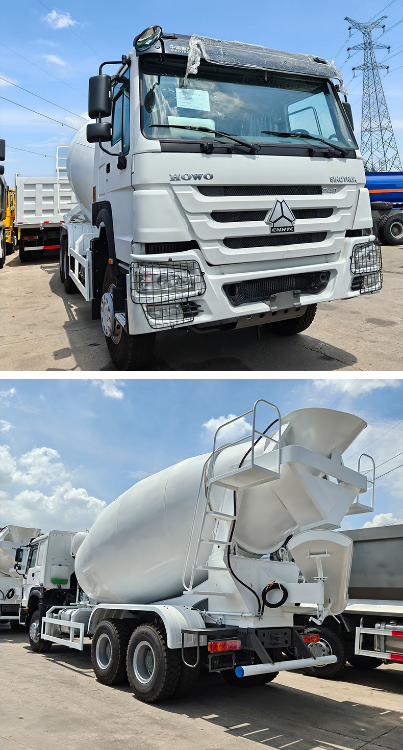 Sinotruk Howo 340 horsepower concrete mixer truck, howo cement mixing tank, concrete mixing tank transport vehicle