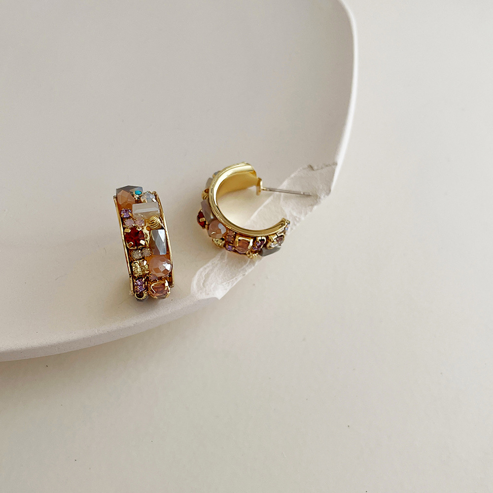 Women'S Gender 1 Pair Vintage Style Geometric Alloy Plating Artificial Crystal Women's Earrings