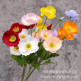 Simulation of Yu Meiren Silk Flower Wedding Decoration Club Dressing Road Guotu Shop Flower Poppy Spring Fresh Flower Art