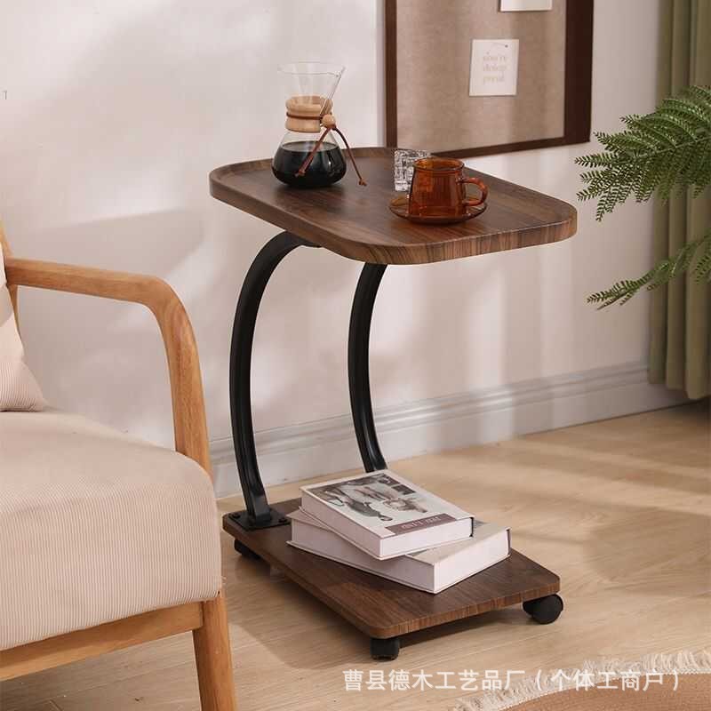 北欧スタイルの可動ソファコーナーテーブルティーテーブル小型家庭用ローラー付き小さなテーブルベッドサイド収納ラックサイドテーブル|undefined