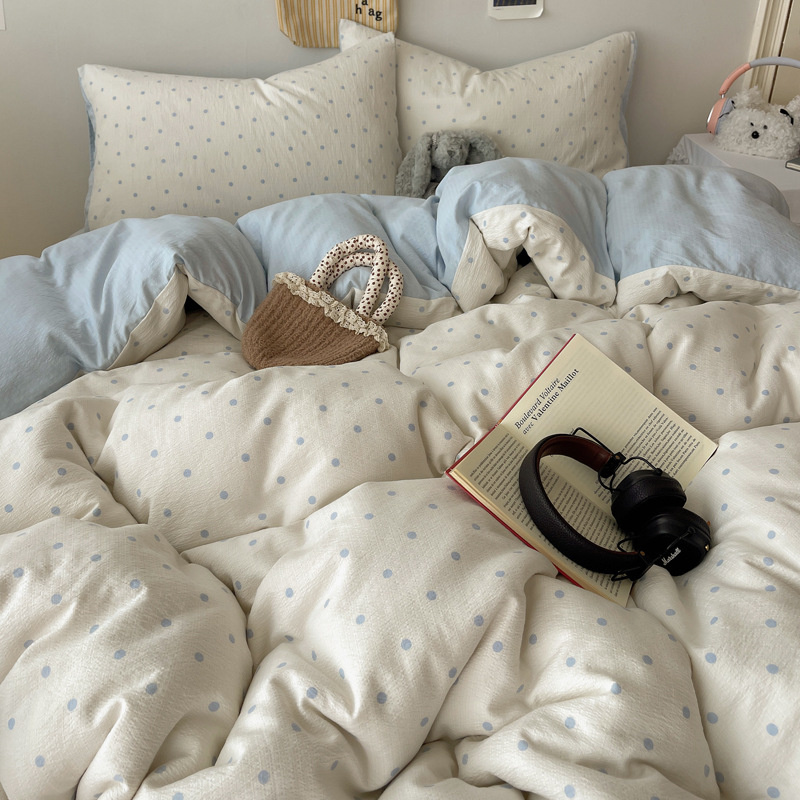2026 New Model Cloud-Like Double-Layer Gauze Bedding Four-Piece Set, Bed Sheet and Duvet Cover, Student Dormitory Three-Piece Set for Summer