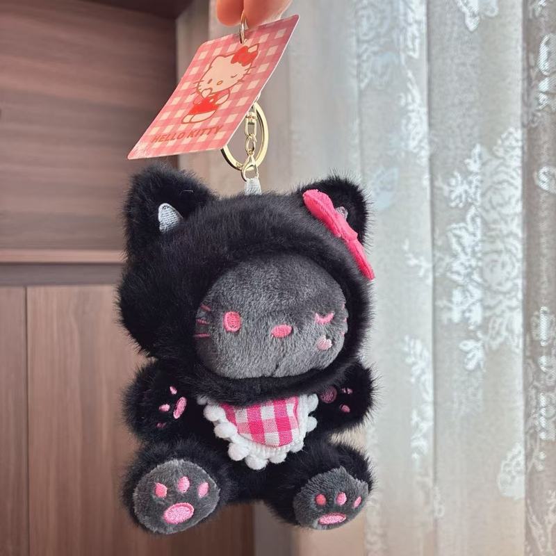 网红可爱萌kt猫挂件毛绒玩具公仔小猫咪包包挂饰钥匙扣布娃娃玩偶|undefined