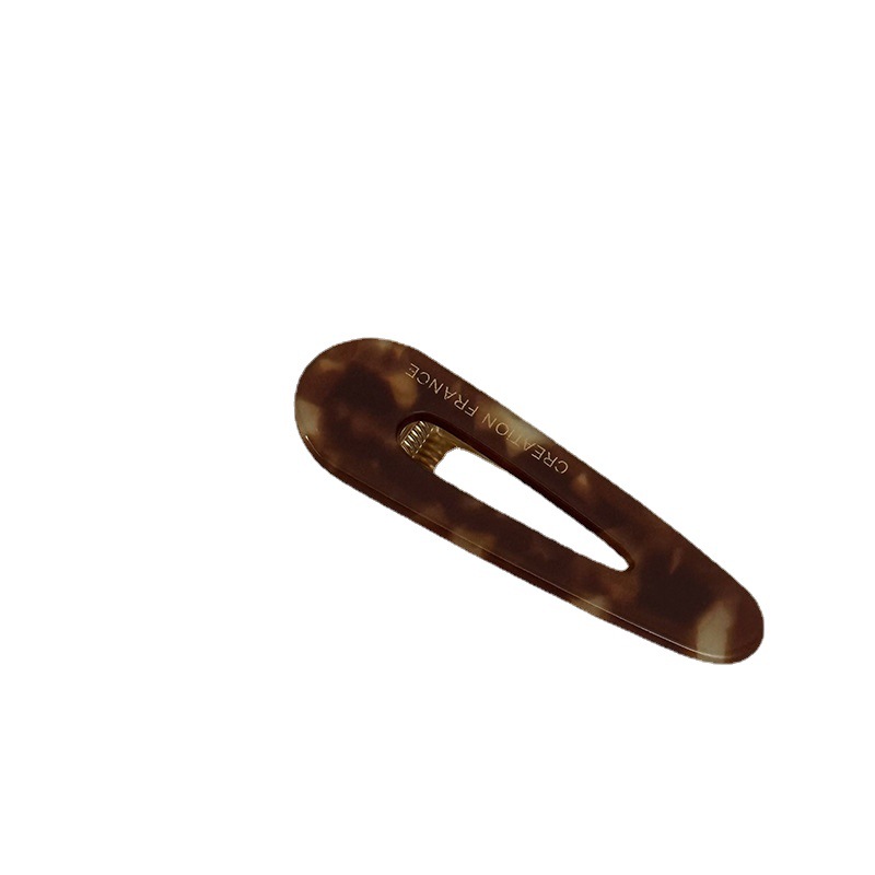 Korean style simple acetate texture duckbill clip suit all-match water drop square hairpin girl side clip bangs clip hair accessories_voghion.com