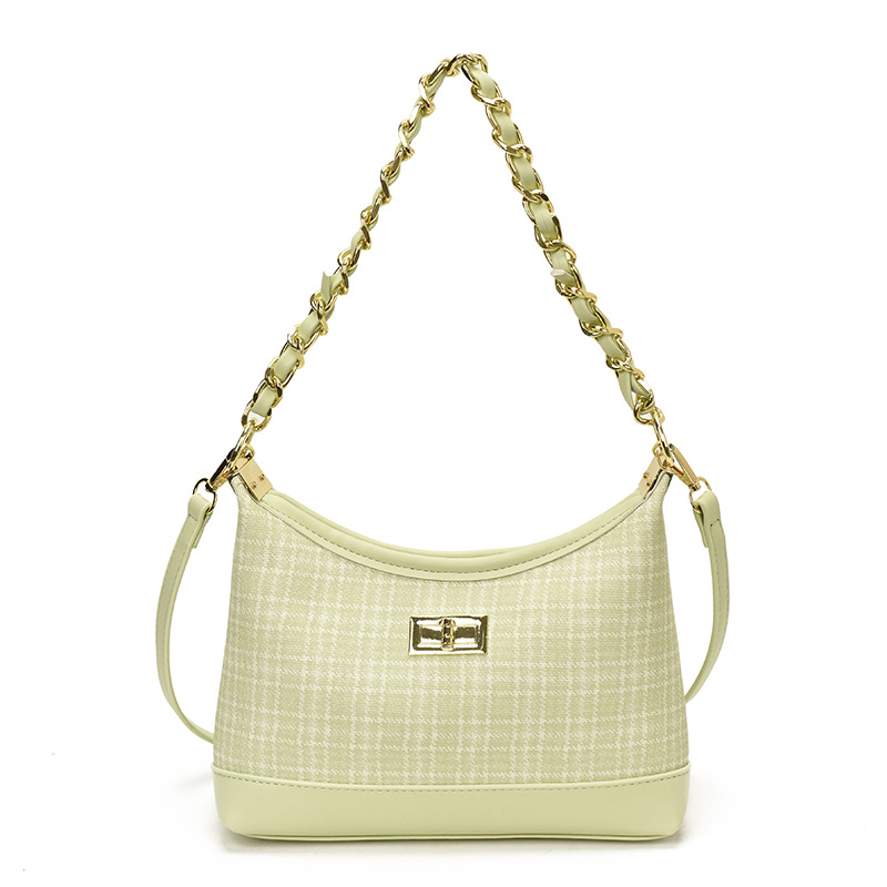 Nicho de tendencia bolso de cadena para mujeres 2026 nuevo estilo coreano bolso de brazo a cuadros, moda versátil bolso de hombro de moda