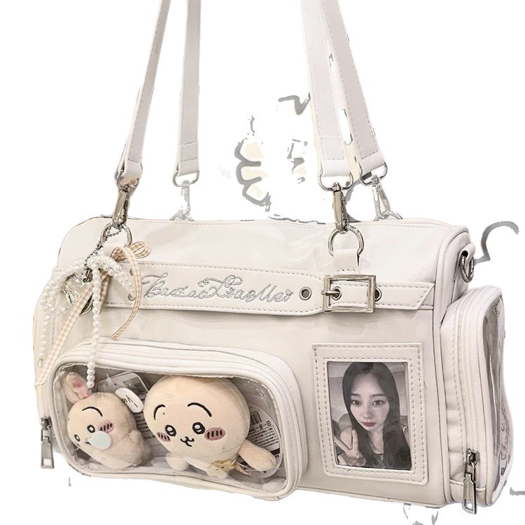 Transparent Boston Bag For Light-Up Boards & Ita Bag, Niche Versatile Handheld Shoulder Bag 【Xiaochun Town】 Hidden Compartment Structure - Thumbnail 5
