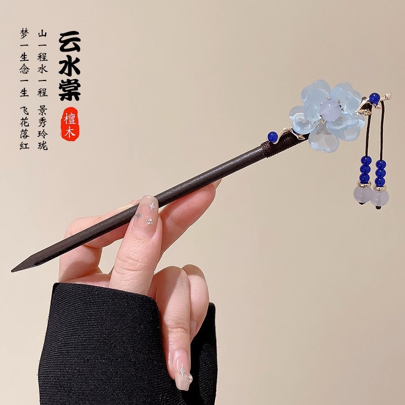 Sensitividad de alto nivel de movimiento de flujo, pinzas de cabello para mujeres nuevas orquídeas de estilo chino, pinzas de cabello de estilo antiguo, vestidos chinos, joyas de cabello, cheongsam, toques de cabeza