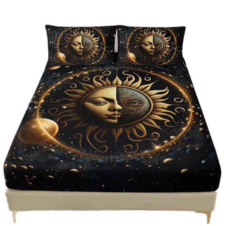 TEMU / JIT Mattress Kits Sun Moon Star River HD Impresión digital ropa de cama
