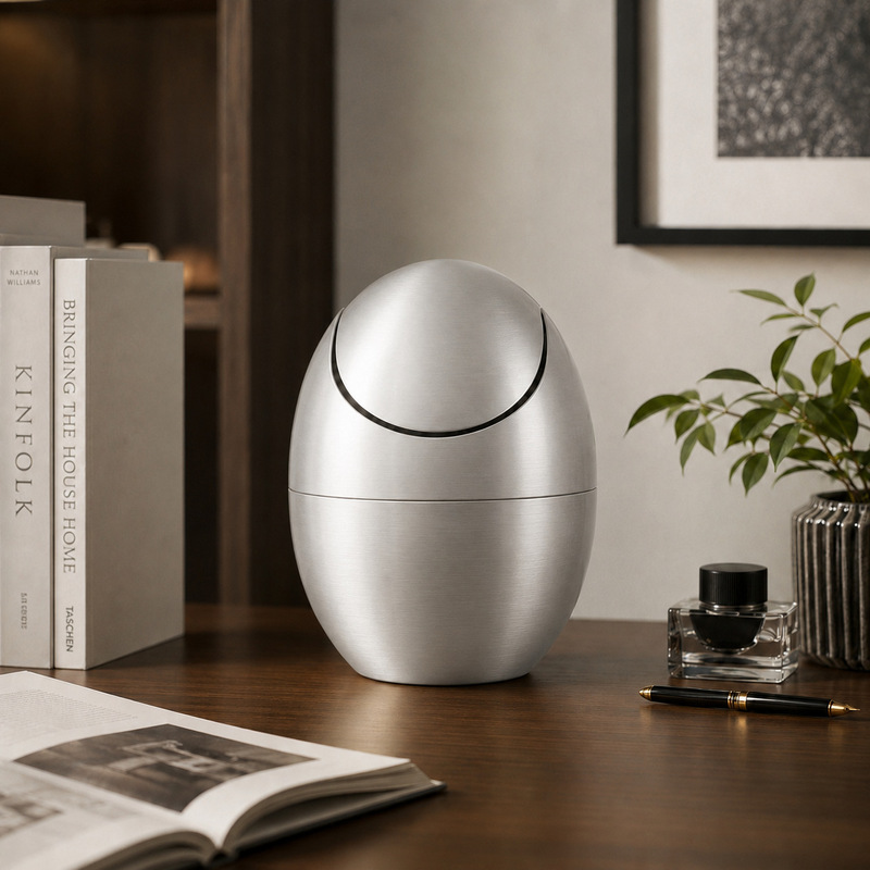 Covered Mini Desktop Trash Can 304 Stainless Steel Accessible Luxury Coffee Table Trash Can Creative Household Eggshell Waste Paper Basket Covered Mini Desktop Trash Can 304 Stainless Steel Accessible Luxury Coffee Table Trash Can Creative Household Eggshell Waste Paper Basket