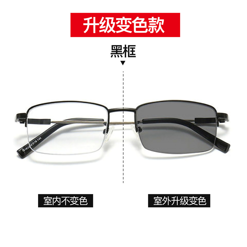 爆款钛合金变色防蓝光眼镜平光护目镜玩手机电脑看电视防蓝光远近