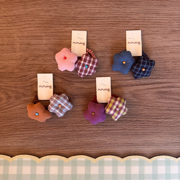 Korean Version Of The New Contrasting Color Flower Star Plaid Cute...