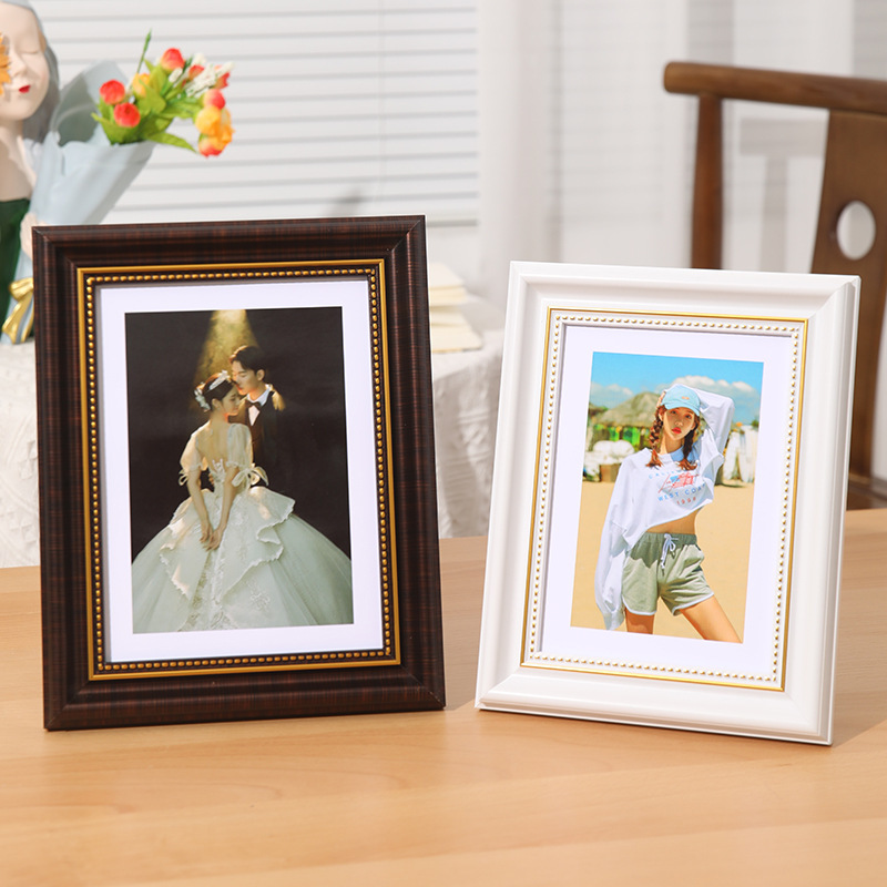 European classical photo frame table 6 inch 7 inch 8 inch 10 inch photo frame decorative wall A4 ID frame