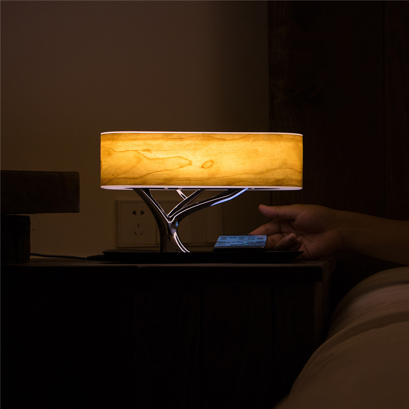 Tree Light Smart Music Desk Lamp Touch Led Audio Mobile Phone Wireless Charging Bluetooth Speaker Lamp Creative Gift