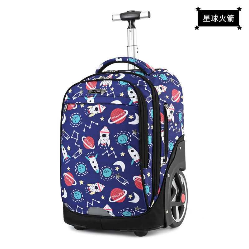 Escuela secundaria de los niños trolley schoolbag Escuela Primaria niños grandes ruedas de escalada niñas estudiantes de secundaria de gran capacidad trolley schoolbag