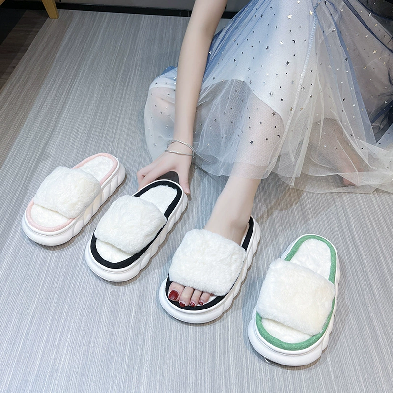 Трансграничные взрывы тапочки Мао женские осенние и зимние можно носить модные домашние теплые толстые хлопковые тапочки больших размеров оптом, внешняя торговля