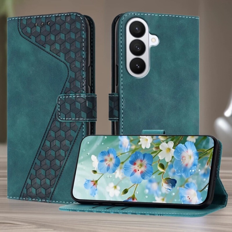 Suitable for Samsung A27 Three-Dimensional Small Square Phone Case, A57 Flip Cover, A36 Protective Case, M52 A34 Card-Insert Leather Case