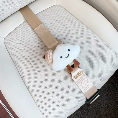 Car seat belt — Car 3C certified safety belt for - three-point-anti-strangling-safety-belt-beige-and-white-cloud-beige-beret