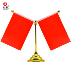 Car flagpole, vehicle flag, red flag, car interior decoration, flag stand, gold and silver base, signed metal flagpole, car flag