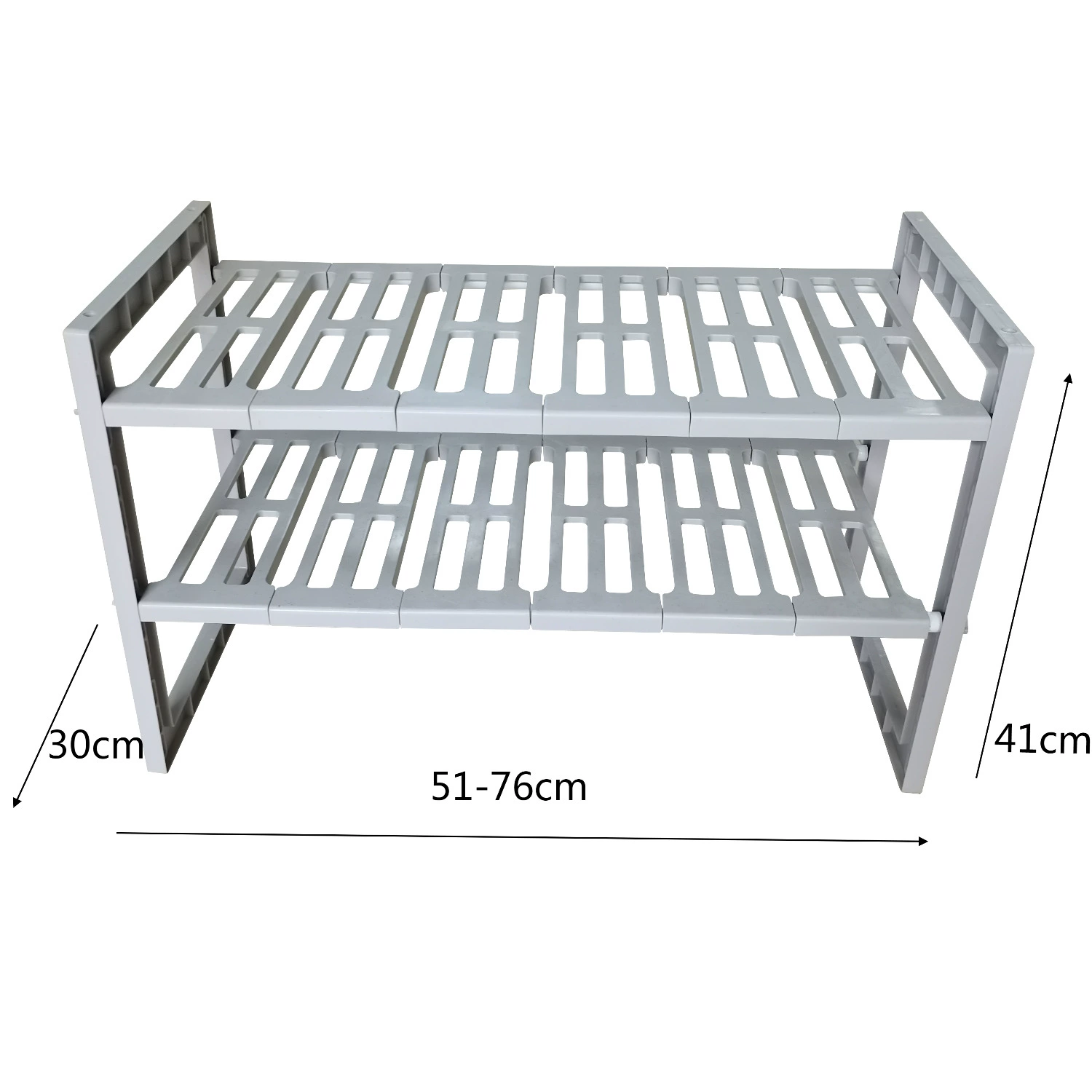 Двухслойная выдвижная полка дляUnder sink cabinet storage rack kitchen layered partition space-saving multi-functional storage rack