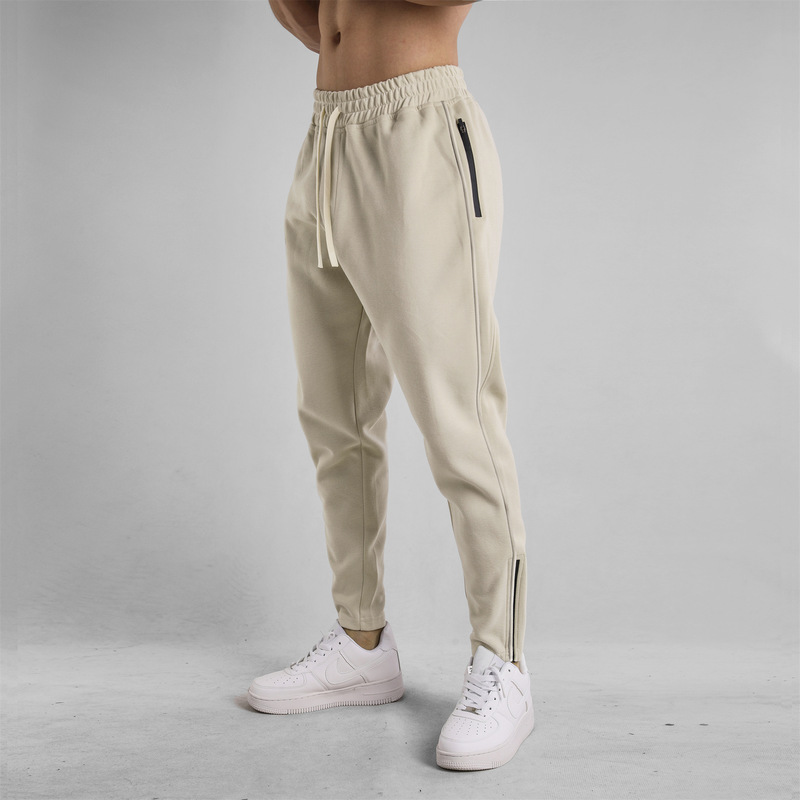 Spring and Autumn Cotton Long Wei Pants Men's New Slim-fit Foot Zipper Leg Casual Youth All-match Outdoor Sports