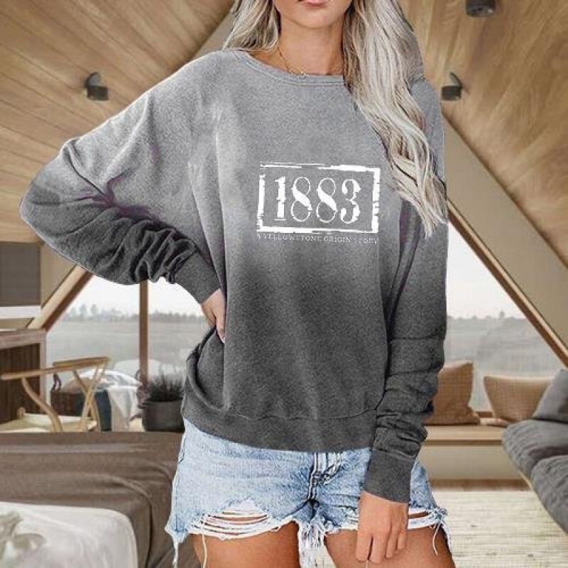 2026 European and American Drama Yellowstone Round Neck Long-Sleeved Digital Printed Casual Sweatshirt for Women 2026 European and American Drama Yellowstone Round Neck Long-Sleeved Digital Printed Casual Sweatshirt for Women