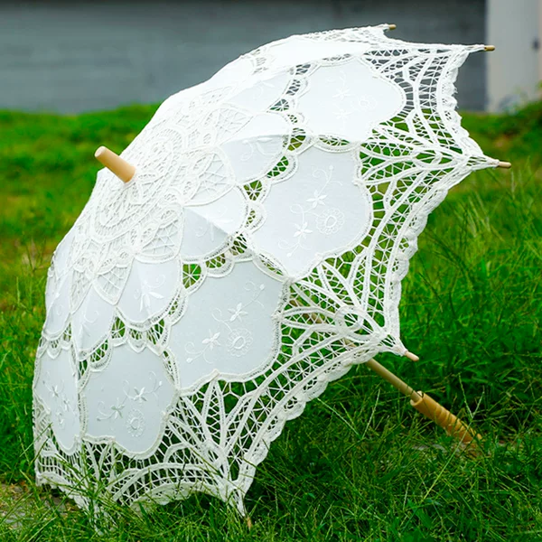 Lolita Small Umbrella, White Bridal Umbrella, Hollow Princess Wedding Dress Photography Prop, Lace Umbrella