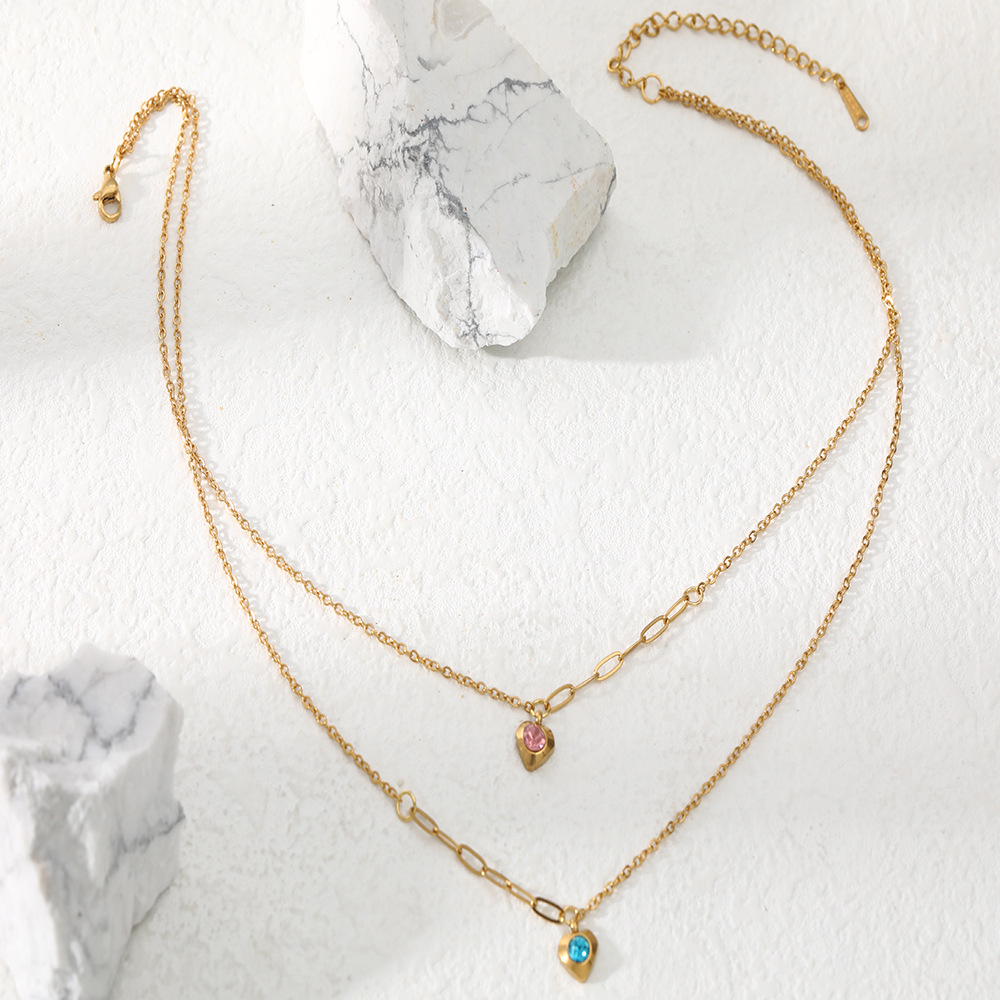 1 Piece Fashion Heart Shape Stainless Steel Plating Necklace_colorza_3