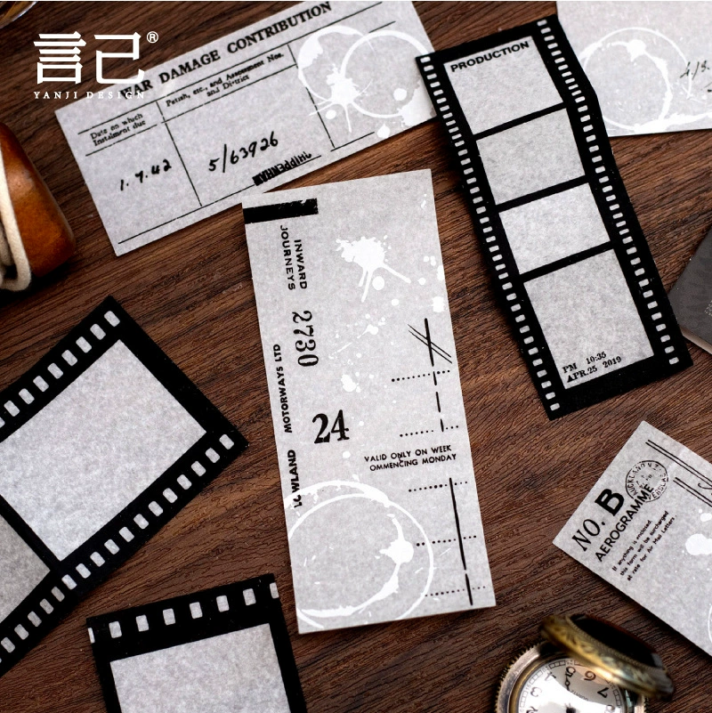 Ретро карта-коллаж длинной ленты Yanji, серия «Long Night», 10 штук универсальной основы бумаги, 6 стилей