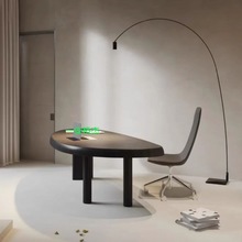 YT侘寂风全实木电脑桌简约现代书桌办公桌设计师创意小户型异形餐